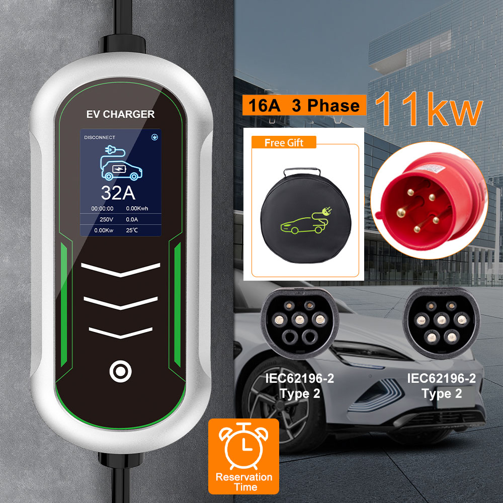 Portable Ev Charger 32A Type 2 Cee Plug - IPENGEN 11KW EV Taşınabilir Şarj Cihazı