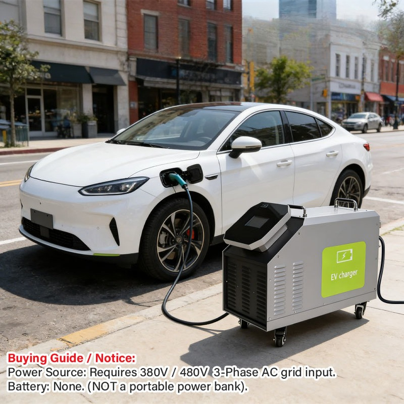 Portable Dc Fast Charger 20Kw Ccs2 - 480V 3 Fazlı AC Güç Girişi