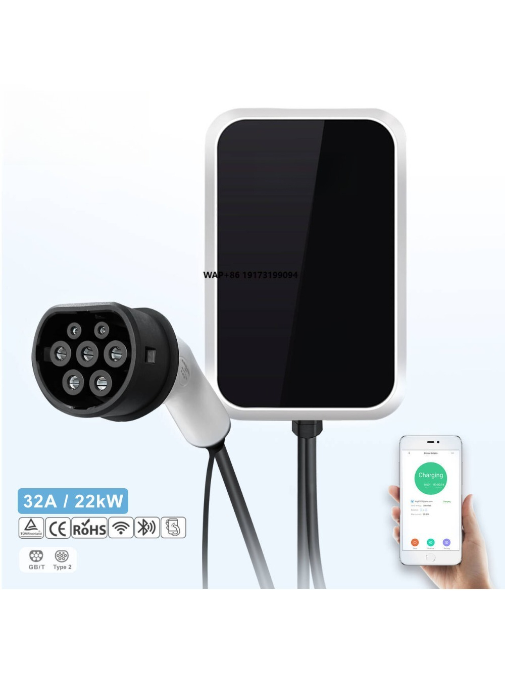 22kW AC EV Şarj İstasyonu Akıl - 22Kw Wallbox Type 2 Ocpp Rfid incelemesi ve fiyatı
