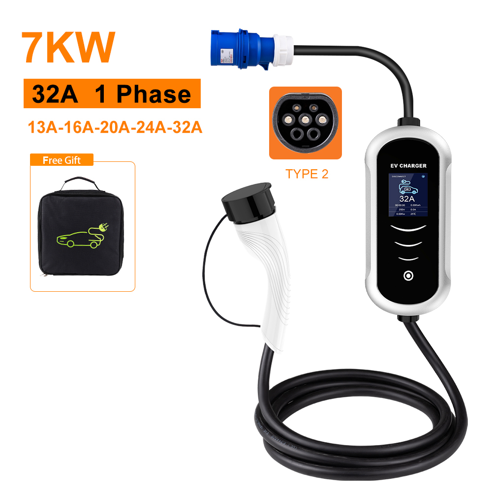 IPENGEN tipi 2 taşınabilir ele - Portable Ev Charger 32A Type 2 Cee Plug incelemesi ve fiyatı