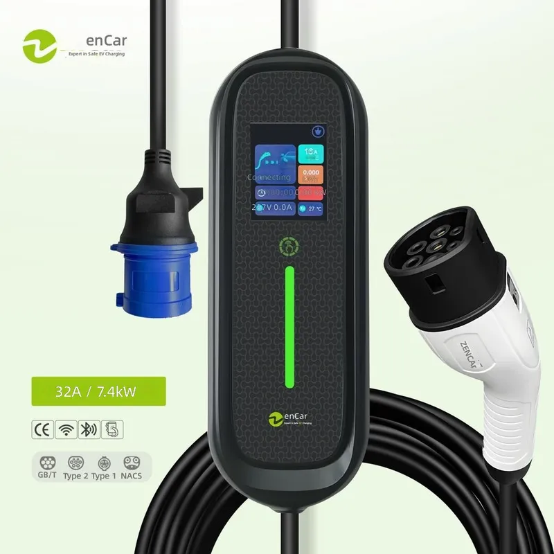 7kW 32A Tip 2 Taşınabilir EV Ş - Portable Ev Charger 32A Type 2 Cee Plug incelemesi ve fiyatı