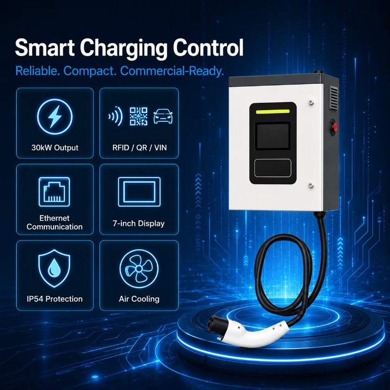 Özelleştirilmiş 30kW CCS2 DC H - Dc Fast Charger 30Kw Wallbox Commercial incelemesi ve fiyatı
